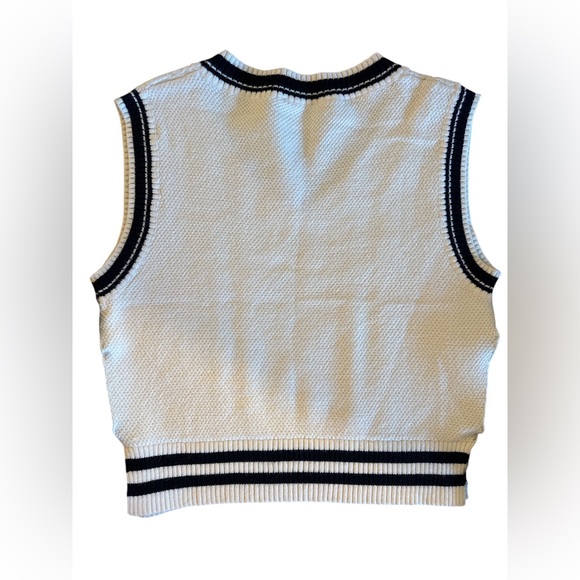 SW1 Knitted Braided Sweater Vest with Bow Detail Top Size S/M - Picture 3 of 3